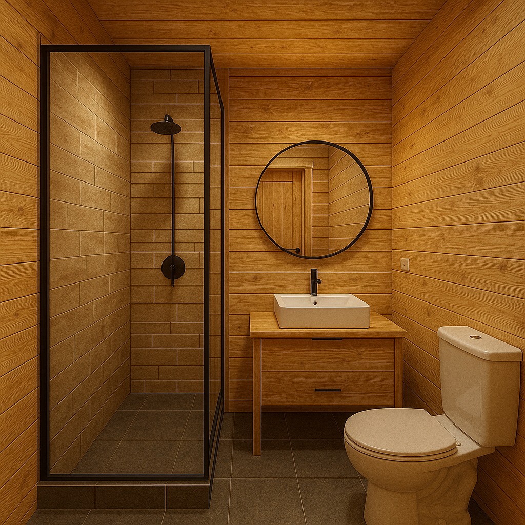 Salle de bain maison bois
